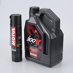 Масло моторное Motul Промопак 300V 4T FL 10W40 4л + C4 CL FL 0.400л